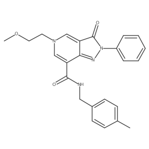 5-(2-methoxyethyl)-N-(4-methylbenzyl)-3-oxo-2-phenyl-3,5-dihydro-2H-pyrazolo[4,3-c]pyridine-7-carboxamide结构式