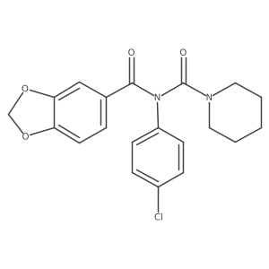 N-(benzo[d][1,3]dioxole-5-carbonyl)-N-(4-chlorophenyl)piperidine-1-carboxamide结构式