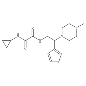 N1-cyclopropyl-N2-(2-(4-methylpiperazin-1-yl)-2-(thiophen-3-yl)ethyl)oxalamide结构式