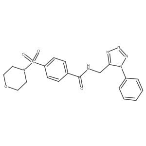 4-(morpholinosulfonyl)-N-((1-phenyl-1H-tetrazol-5-yl)methyl)benzamide结构式