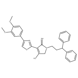 4-[4-(3,4-dimethoxyphenyl)-1,3-thiazol-2-yl]-1-(3,3-diphenylpropyl)-5-imino-2,5-dihydro-1H-pyrrol-3-ol结构式