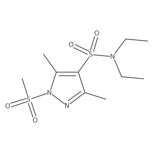 N,N-diethyl-1-methanesulfonyl-3,5-dimethyl-1H-pyrazole-4-sulfonamide结构式
