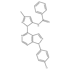 N-(1-(1-(4-chlorophenyl)-1H-pyrazolo[3,4-d]pyrimidin-4-yl)-3-methyl-1H-pyrazol-5-yl)benzamide Structure
