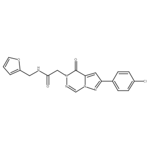 2-(8-(4-chlorophenyl)-(oxo)pyrazolo[1,5-d][1,2,4]triazin-1-yl)-N-(furan-2-ylmethyl)acetamide结构式