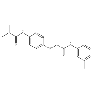 2-methyl-N-[6-({[(3-methylphenyl)carbamoyl]methyl}sulfanyl)pyridazin-3-yl]propanamide Structure