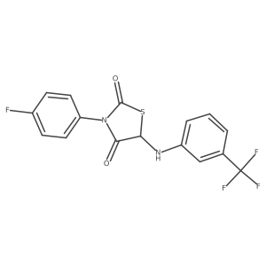 3-(4-Fluorophenyl)-5-((3-(trifluoromethyl)phenyl)amino)thiazolidine-2,4-dione Structure