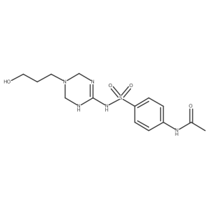 N-(4-{[5-(3-hydroxypropyl)-1,4,5,6-tetrahydro-1,3,5-triazin-2-yl]sulfamoyl}phenyl)acetamide Structure