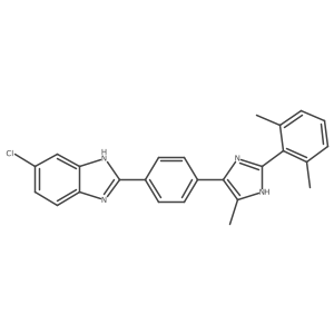 6-Chloro-2-[4-[2-(2,6-dimethylphenyl)-4-methyl-1H-imidazol-5-yl]phenyl]-1H-benzimidazole结构式