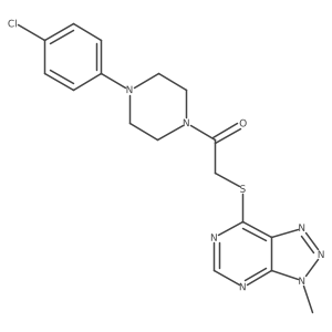 1-(4-(4-chlorophenyl)piperazin-1-yl)-2-((3-methyl-3H-[1,2,3]triazolo[4,5-d]pyrimidin-7-yl)thio)ethanone Structure