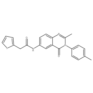 Cc1ccc(-n2c(C)nc3ccc(NC(=O)Cc4cccs4)cc3c2=O)cc1结构式