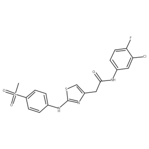 N-(3-chloro-4-fluorophenyl)-2-(2-((4-(methylsulfonyl)phenyl)amino)thiazol-4-yl)acetamide Structure