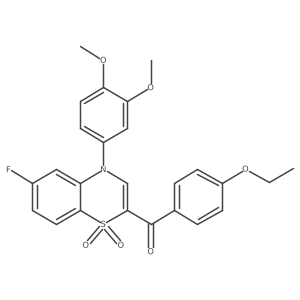 [4-(3,4-dimethoxyphenyl)-6-fluoro-1,1-dioxido-4H-1,4-benzothiazin-2-yl](4-ethoxyphenyl)methanone Structure