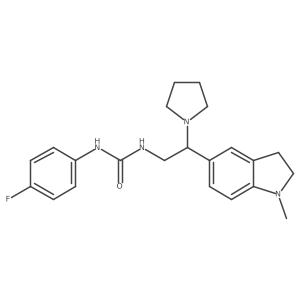 1-(4-Fluorophenyl)-3-(2-(1-methylindolin-5-yl)-2-(pyrrolidin-1-yl)ethyl)urea Structure