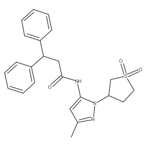 N-[1-(1,1-dioxo-1lambda6-thiolan-3-yl)-3-methyl-1H-pyrazol-5-yl]-3,3-diphenylpropanamide Structure