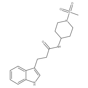 3-(1H-indol-3-yl)-N-(1-methanesulfonylpiperidin-4-yl)propanamide结构式