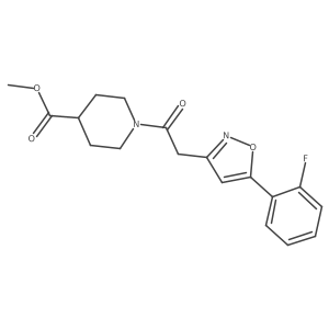 Methyl 1-(2-(5-(2-fluorophenyl)isoxazol-3-yl)acetyl)piperidine-4-carboxylate Structure