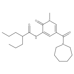N-(5-(azepane-1-carbonyl)-1-methyl-2-oxo-1,2-dihydropyridin-3-yl)-2-propylpentanamide Structure