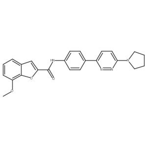 7-methoxy-N-(4-(6-(pyrrolidin-1-yl)pyridazin-3-yl)phenyl)benzofuran-2-carboxamide Structure
