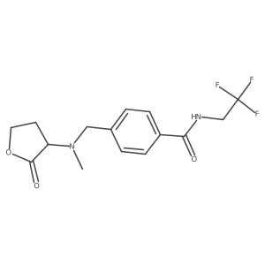 4-{[methyl(2-oxooxolan-3-yl)amino]methyl}-N-(2,2,2-trifluoroethyl)benzamide Structure
