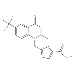 Methyl 5-((2-methyl-4-oxo-6-(trifluoromethyl)quinolin-1(4H)-yl)methyl)furan-2-carboxylate Structure