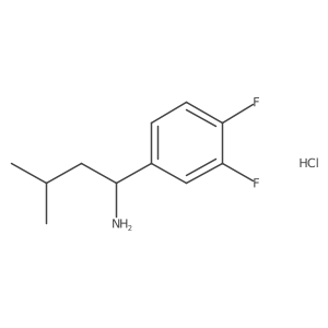 1-(3,4-Difluorophenyl)-3-methylbutan-1-amine hydrochloride Structure