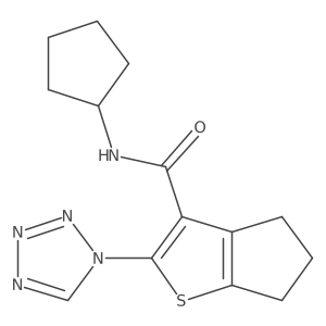 N-cyclopentyl-2-(1H-tetrazol-1-yl)-5,6-dihydro-4H-cyclopenta[b]thiophene-3-carboxamide Structure