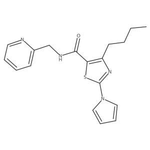 4-butyl-N-(pyridin-2-ylmethyl)-2-(1H-pyrrol-1-yl)-1,3-thiazole-5-carboxamide结构式