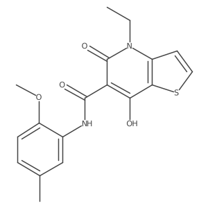 4-ethyl-7-hydroxy-N-(2-methoxy-5-methylphenyl)-5-oxo-4,5-dihydrothieno[3,2-b]pyridine-6-carboxamide结构式