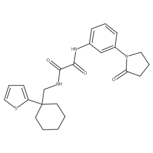 N1-(3-(2-oxopyrrolidin-1-yl)phenyl)-N2-((1-(thiophen-2-yl)cyclohexyl)methyl)oxalamide结构式