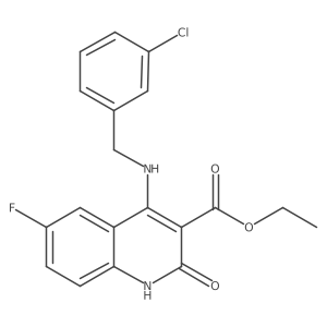 Ethyl 4-((3-chlorobenzyl)amino)-6-fluoro-2-oxo-1,2-dihydroquinoline-3-carboxylate结构式
