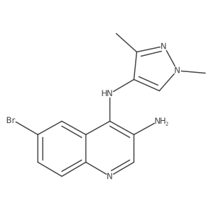 6-bromo-4-N-(1,3-dimethylpyrazol-4-yl)quinoline-3,4-diamine结构式