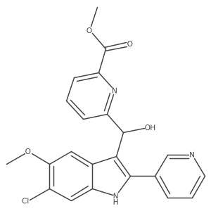 Methyl 6-[[6-chloro-5-methoxy-2-(3-pyridinyl)-1H-indol-3-yl]hydroxymethyl]-2-pyridinecarboxylate结构式