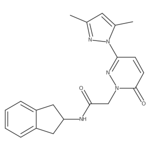 N-(2,3-dihydro-1H-inden-2-yl)-2-(3-(3,5-dimethyl-1H-pyrazol-1-yl)-6-oxopyridazin-1(6H)-yl)acetamide结构式