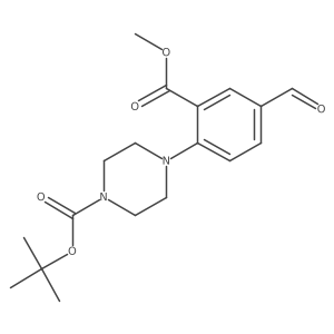 Tert-butyl 4-[4-formyl-2-(methoxycarbonyl)phenyl]piperazine-1-carboxylate结构式
