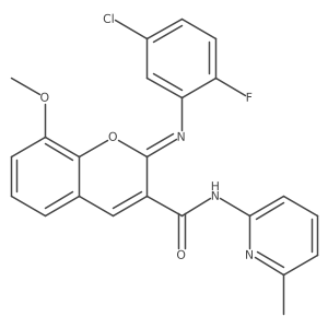 (2Z)-2-[(5-chloro-2-fluorophenyl)imino]-8-methoxy-N-(6-methylpyridin-2-yl)-2H-chromene-3-carboxamide Structure