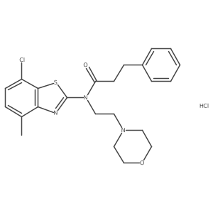 N-(7-chloro-4-methylbenzo[d]thiazol-2-yl)-N-(2-morpholinoethyl)-3-phenylpropanamide hydrochloride Structure