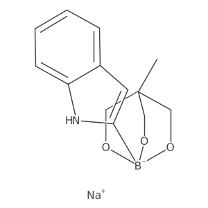 Sodium 1-(1H-indol-2-yl)-4-methyl-2,6,7-trioxa-1-borabicyclo[2.2.2]octan-1-uide结构式
