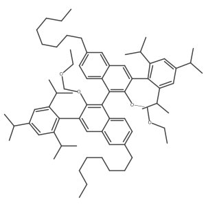 2,2'-Bis(ethoxymethoxy)-6,6'-dioctyl-3,3'-bis(2,4,6-triisopropylphenyl)-1,1'-binaphthalene结构式