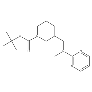 tert-Butyl 3-((methyl(pyrimidin-2-yl)amino)methyl)piperidine-1-carboxylate结构式