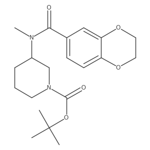 (R)-tert-butyl 3-(N-methyl-2,3-dihydrobenzo[b][1,4]dioxine-6-carboxamido)piperidine-1-carboxylate Structure