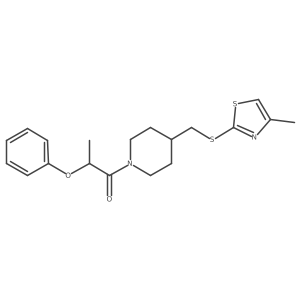 1-(4-(((4-Methylthiazol-2-yl)thio)methyl)piperidin-1-yl)-2-phenoxypropan-1-one Structure