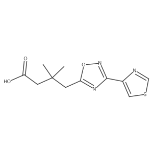 1,2,4-Oxadiazole-5-butanoic acid, I(2),I(2)-dimethyl-3-(4-thiazolyl)- Structure