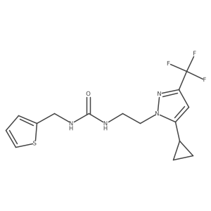 1-(2-(5-cyclopropyl-3-(trifluoromethyl)-1H-pyrazol-1-yl)ethyl)-3-(thiophen-2-ylmethyl)urea Structure