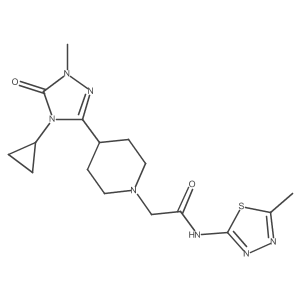 2-[4-(4-cyclopropyl-1-methyl-5-oxo-4,5-dihydro-1H-1,2,4-triazol-3-yl)piperidin-1-yl]-N-(5-methyl-1,3,4-thiadiazol-2-yl)acetamide Structure