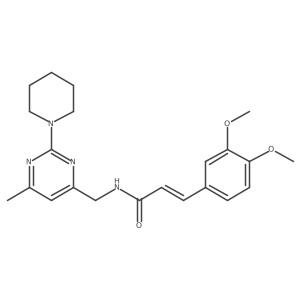 (E)-3-(3,4-dimethoxyphenyl)-N-((6-methyl-2-(piperidin-1-yl)pyrimidin-4-yl)methyl)acrylamide Structure