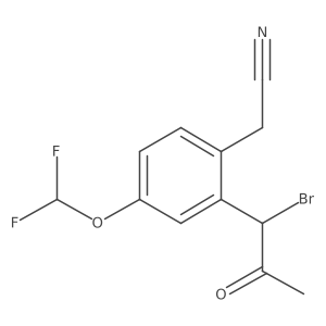 2-(1-Bromo-2-oxopropyl)-4-(difluoromethoxy)phenylacetonitrile Structure