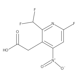 2-(Difluoromethyl)-6-fluoro-4-nitropyridine-3-acetic acid结构式