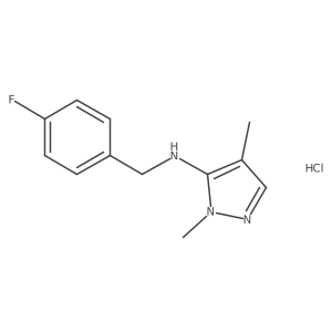 N-[(4-fluorophenyl)methyl]-2,4-dimethylpyrazol-3-amine;hydrochloride Structure