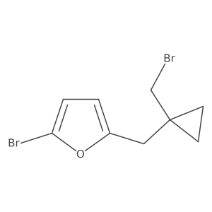 2-Bromo-5-{[1-(bromomethyl)cyclopropyl]methyl}furan Structure