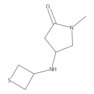 1-Methyl-4-(thietan-3-ylamino)pyrrolidin-2-one结构式